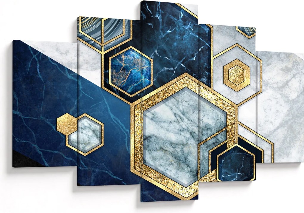 Obraz - Mramorové hexagóny (150x105 cm)