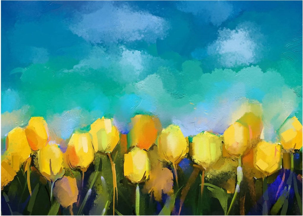 Obraz žltých tulipánov (70x50 cm)