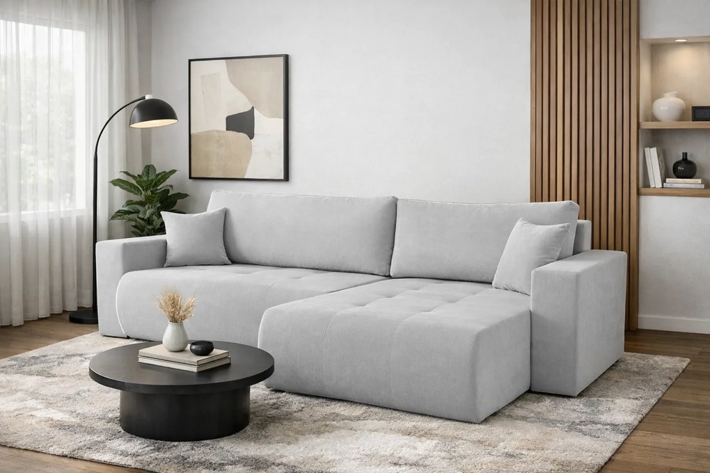 ROHOVÁ SEDAČKA TRAVIS WIND 84 SIVÁ 277 x 143