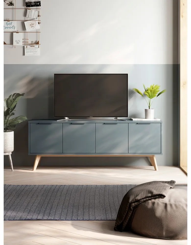 TV stolík sivozelený 140x53x40 cm Pisco – Marckeric