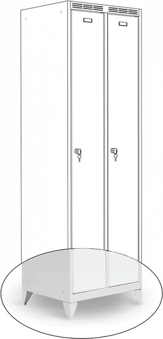 Kovová šatníková skriňa Trestles SS2M 1800x600x500 mm, 2 oddiely, svetlosivé dvere Podnož: sokel, Zámok: otočný