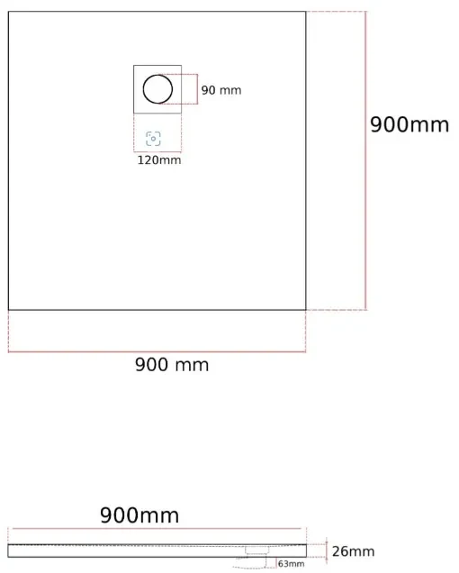 Erga Oldaf, SMC štvorcová sprchová vanička 90 x 90 cm, biela matná, ERG-GMA-OL-9090