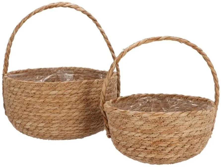 2ks košík kvetináč z morskej trávy Laos - Ø27*15 / Ø19*13 cm