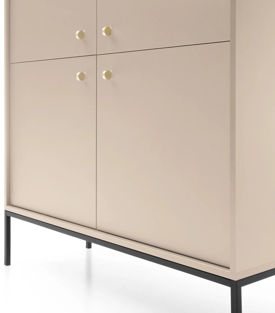 Komoda Mono II 104 cm béžová/čierna