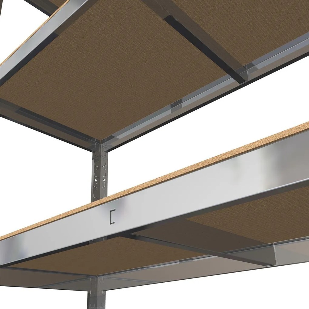 Bestent Kovový Regál Série Standard 200x90x40 Pozinkovaný Počet Políc: 5, Rozmer regálu: 200x90x40, Celková nosnosť regálu: 1000 KG