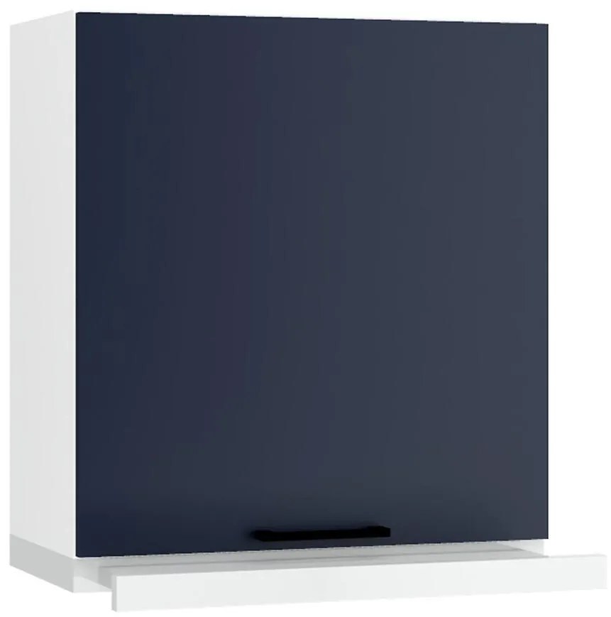 Kuchynská skrinka Max W60/68 Slim Pl so strieborným digestorom  námornícka modrá