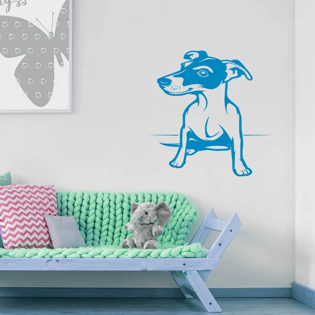 Veselá Stena Samolepka Pes Jack Russell Terrier Farba: bílá, Veľkosť: 80 x 60 cm