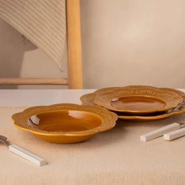 Dekoračný tanier SALTIS jantárový 750878