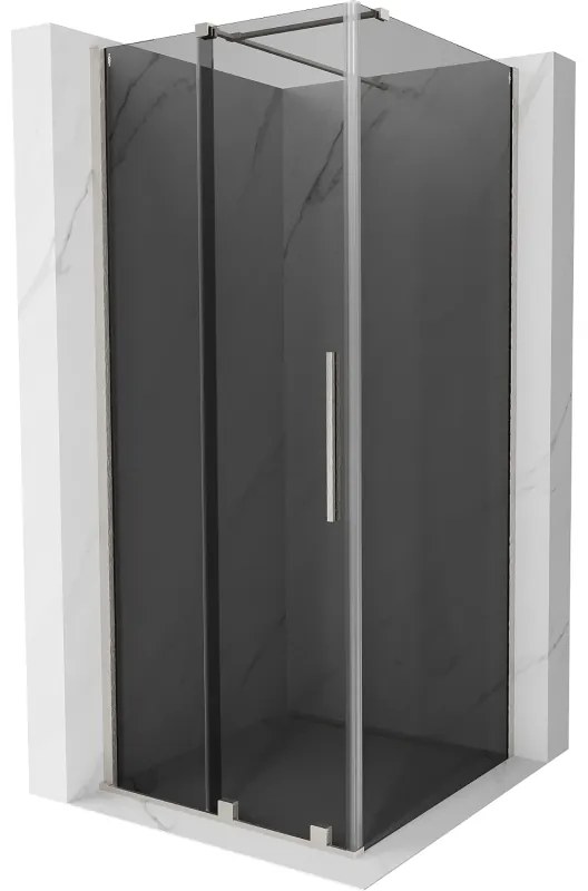 Mexen Velar, sprchový kút s posuvnými dverami 90 x 90 cm, 8mm šedé sklo, brúsená oceľ, 871-090-090-41-97