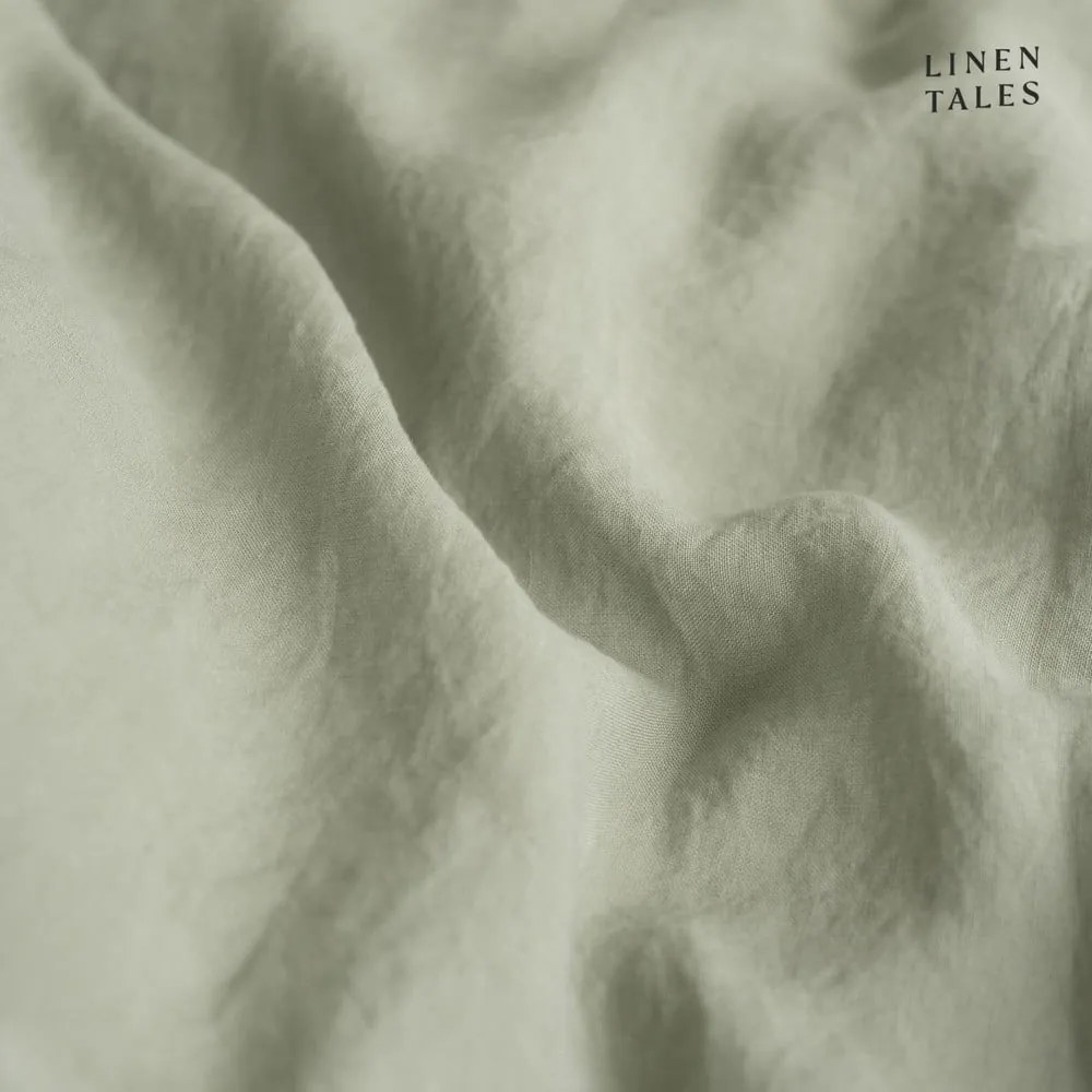 Svetlozelená ľanová obliečka na vankúš Linen Tales, 70 x 90 cm