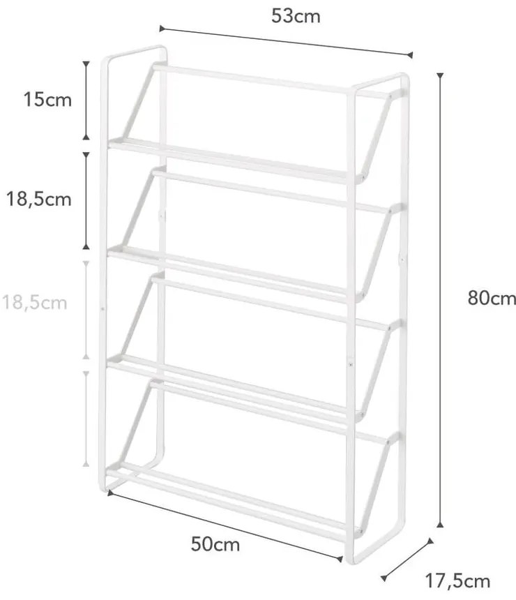 Biely kovový stojan na topánky Frame – YAMAZAKI