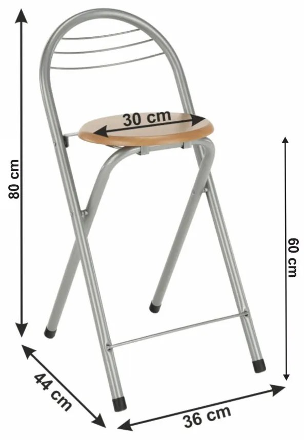Tempo Kondela Barová stolička, buk/alumínium, BOXER