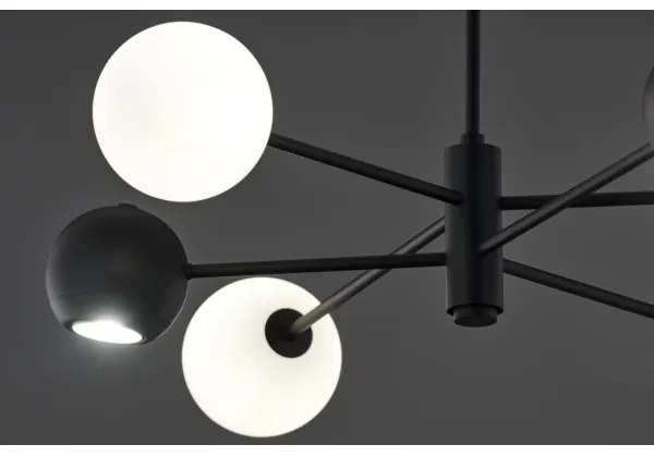 Jupiter 1997 - Luster na tyči MOKA 3xGU10/10W/230V + 3xG9/10W/230V čierna/biela