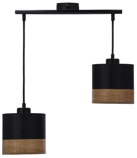 Luster na lanku PORTO 2xE27/60W/230V čierna/hnedá