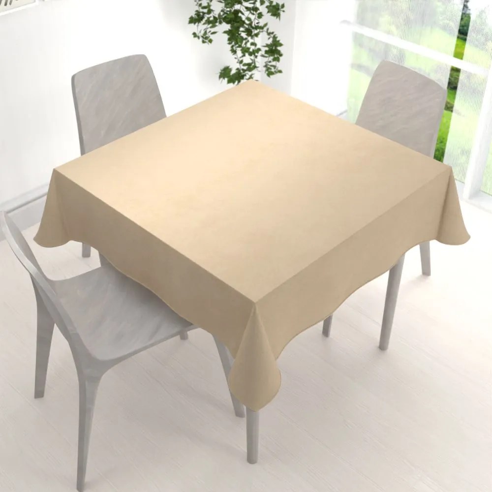 Biante Zamatový štvorcový obrus Velvet Prémium SVP-045 Kávovo béžový 130x130 cm