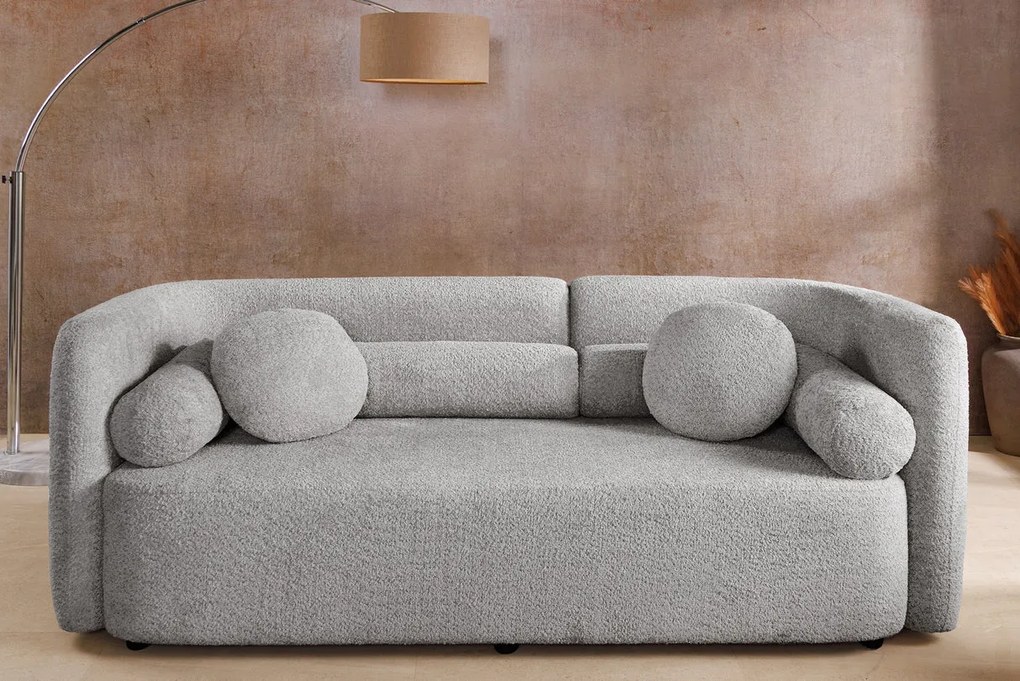 Pohovka ART DECO 200 cm bouclé šedá