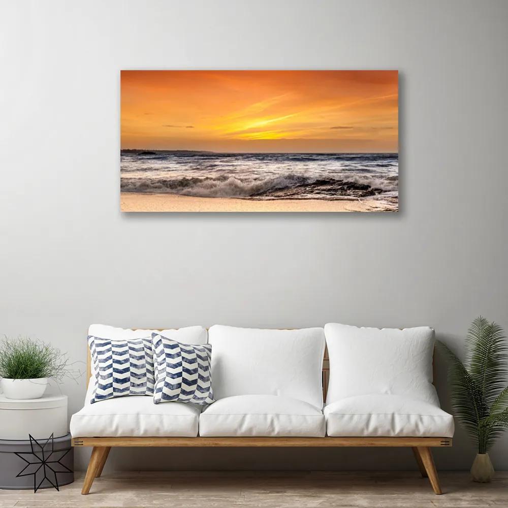 Obraz Canvas More slnko vlny krajina 120x60 cm
