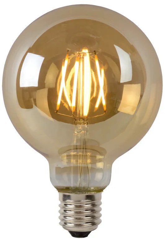 Lucide 49069/05/62 G95 - Žiarovka - priemer 9,5 cm - LED Stmievatelná - E27 - 1x5W 2700K - Jantárová