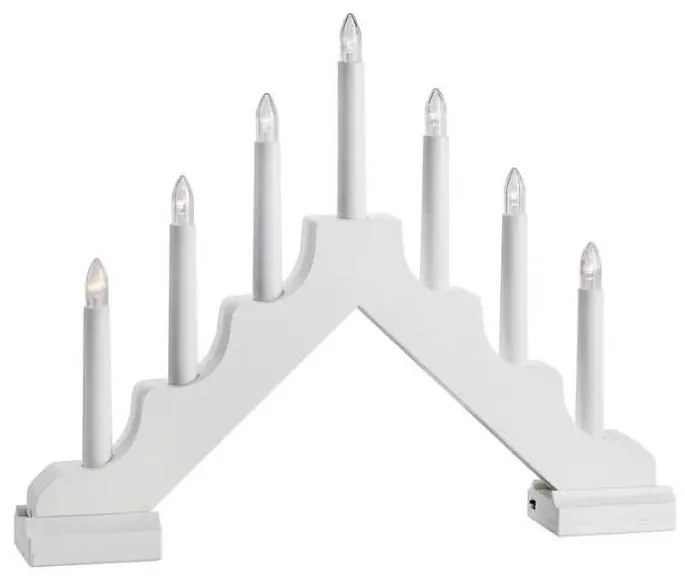 Markslöjd 706051 - LED Vianočný svietnik EVELIN 7xLED/0,06W/6xAA biela