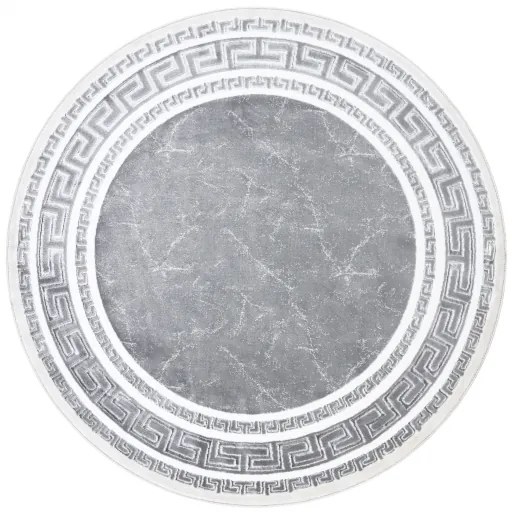 Okrúhly koberec GLOSS 2813 27 rám, Grécky sivý