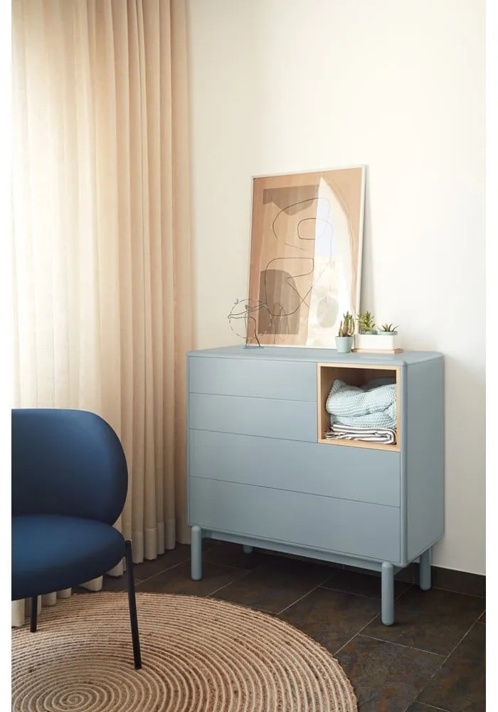 Modrá/sivá nízka komoda 90x90 cm Corvo – Teulat