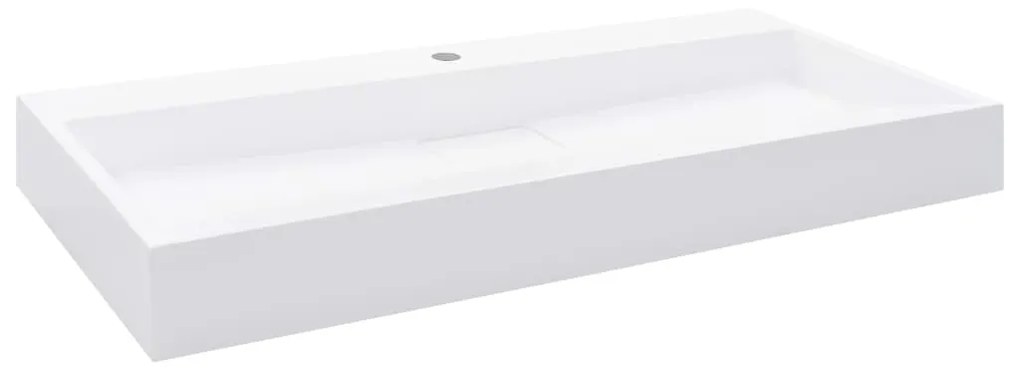 vidaXL Umývadlo z minerálneho/mramoroveho odliatku 100x46x11 cm biele