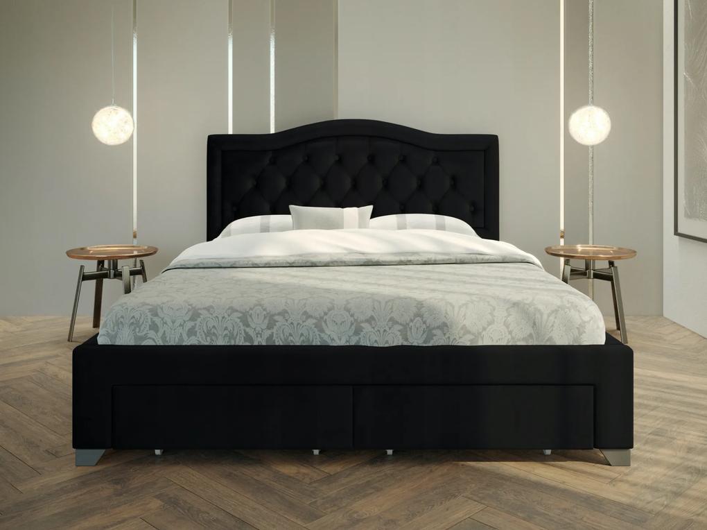 PROXIMA.store - Čalúnená posteľ ELECTRA - Čierna 140/180 Veľkosť postele: Pre matrac 140 x 200 cm