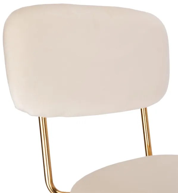 Jedálenská stolička LOUIS zamatová, zlatá / béžová