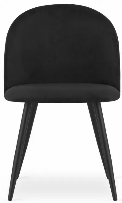 Set dvoch jedálenských stoličiek BELLO zamatové čierne (2ks)