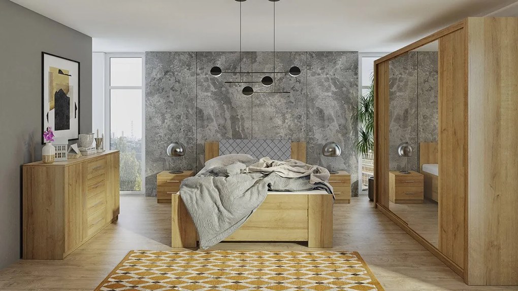 Spálňa Kler VIII, Farby: biela / biely + ekokoža soft 020 pik