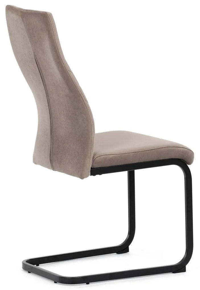 Autronic - Židle jídelní, cappucino látka, černý kov - DCL-X7018 CAP2 AKCE