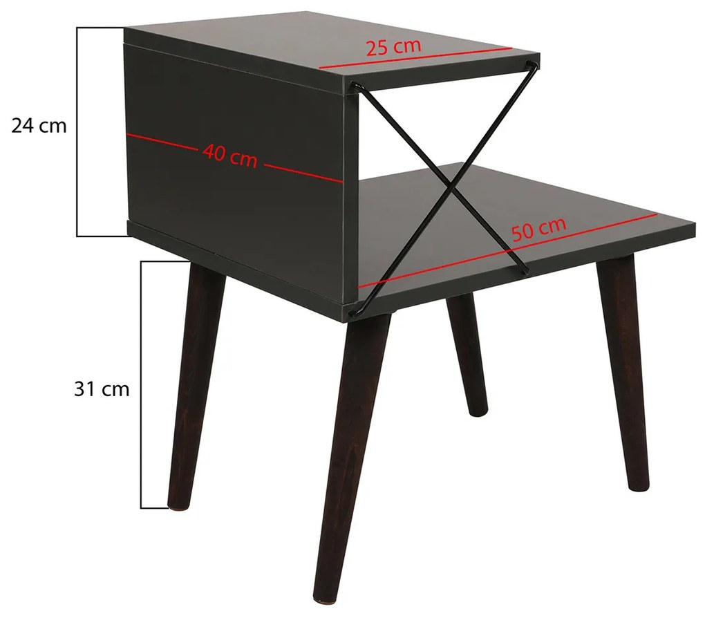 Nočný stolík Cross Anthracite