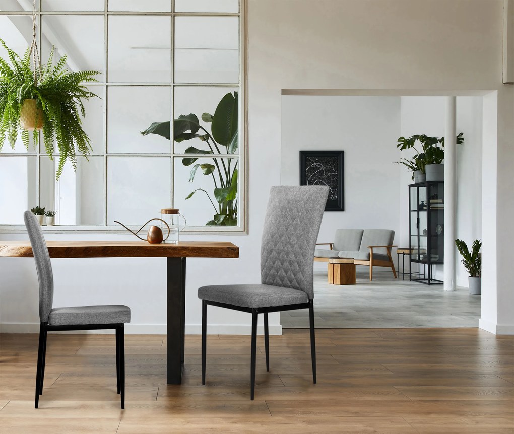 ModernHome Sada 4 šedých stoličiek do jedálne a obývačky