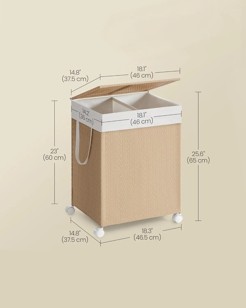 Koš na prádlo Dione 100 L hnědý