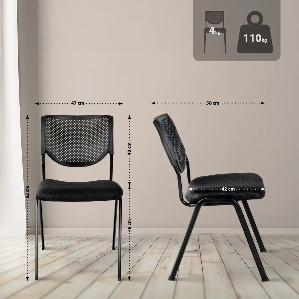 Stolička Kaber - čierna/čierna