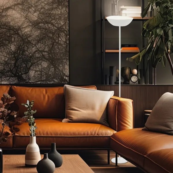 Briloner 1500016 - LED stmievateľná stojacia lampa ESTATE 8W/5V 4000 mAh biela