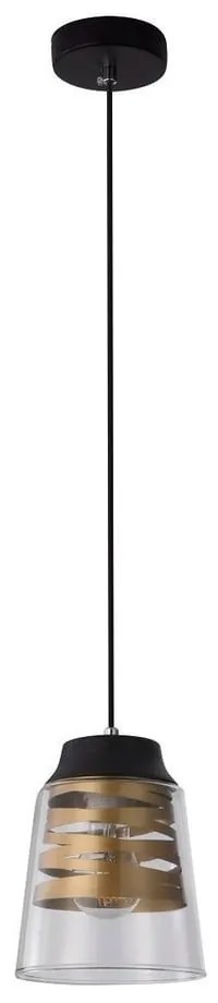 Čierne závesné svietidlo so skleneným tienidlom Fresno - Candellux Lighting