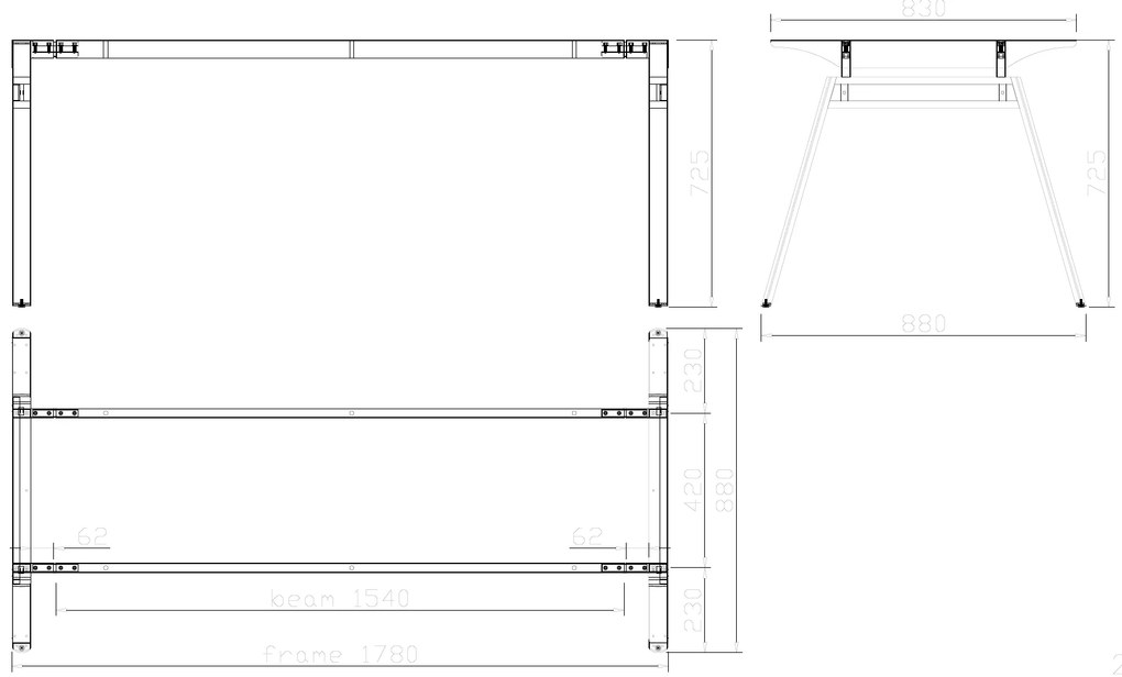 Kancelársky stôl PRIMO GAMMA, 1600 x 800 mm, biela podnož, breza