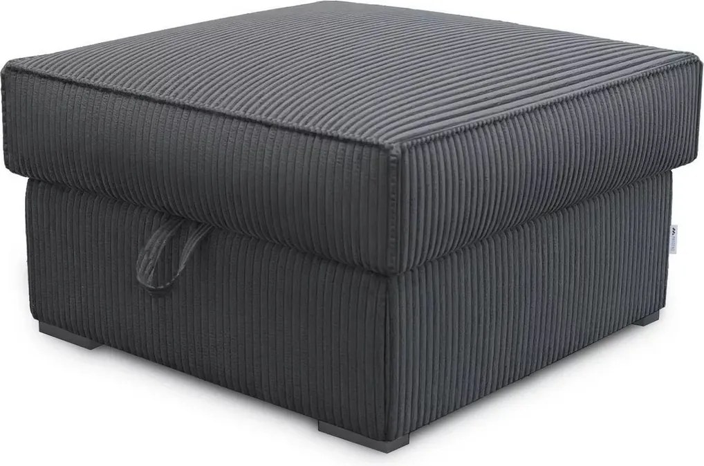 Taburet SMART COSARO XL s úložným priestorom 71x71 cm, tmavosivý