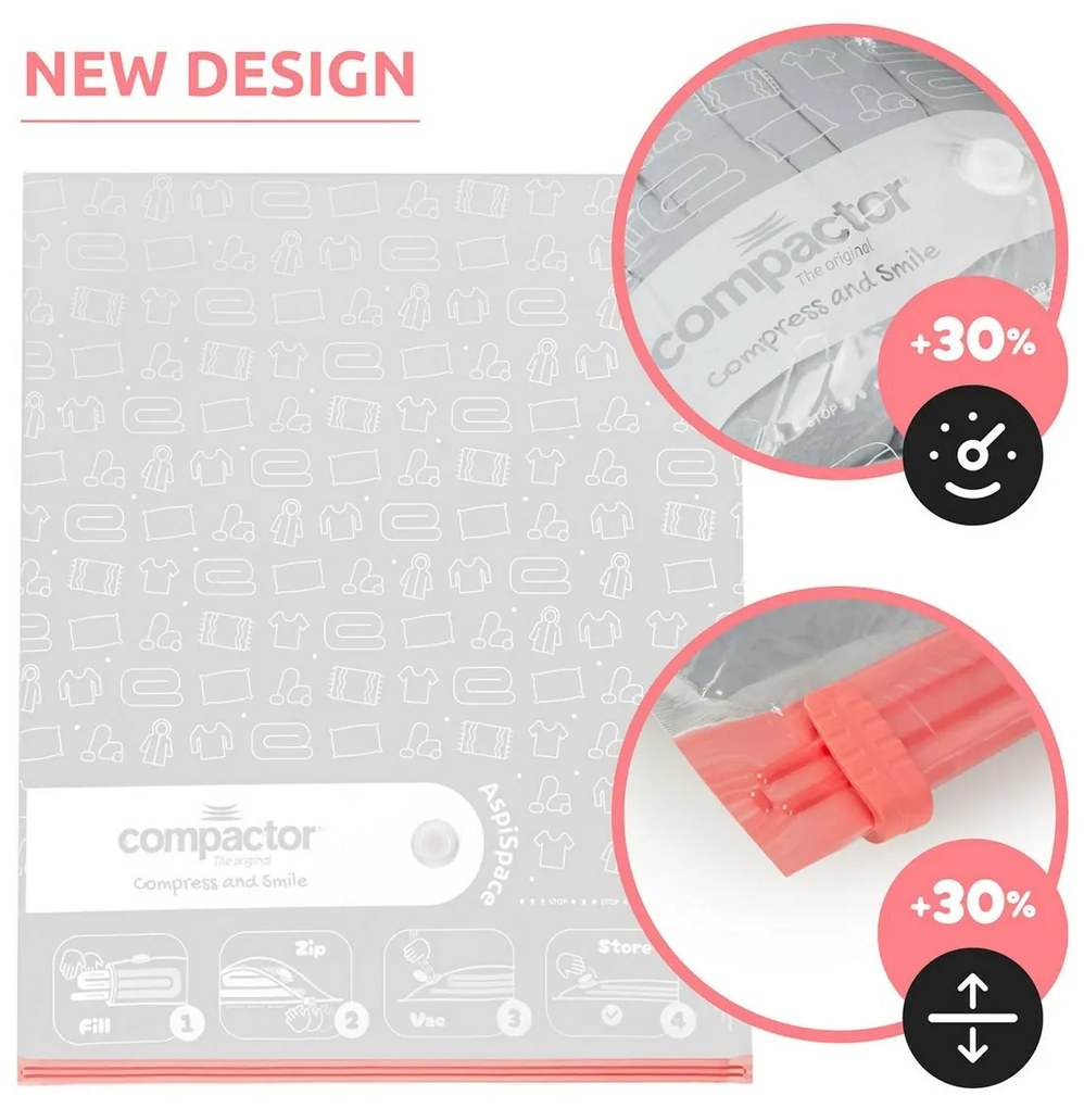 Compactor 3-dielna sada vákuových vriec Compactor Bag Aspispace