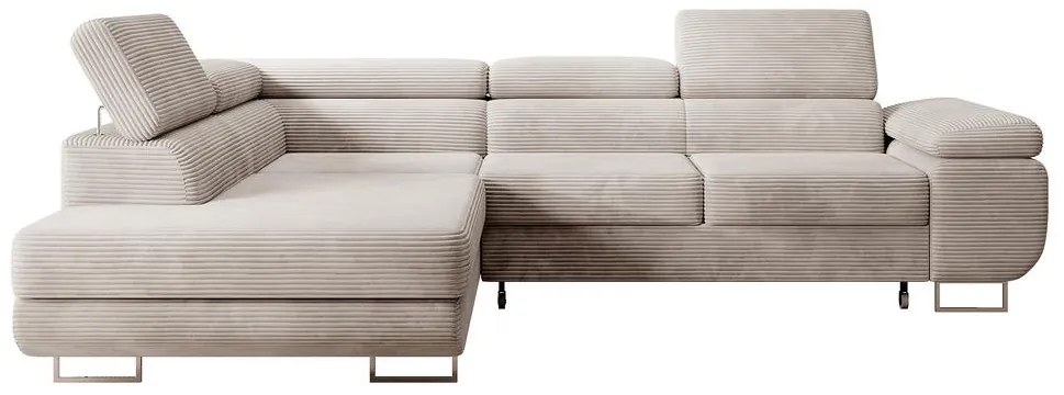 Rohová sedacia súprava Stiletto (L) (béžovosivá + strieborná). Vlastná spoľahlivá doprava až k Vám domov. 1099692
