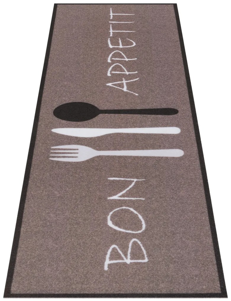 Hanse Home, Koberec behúň Cook & Clean 105724 Brown White, 50x150, hnedá, kuchyňa