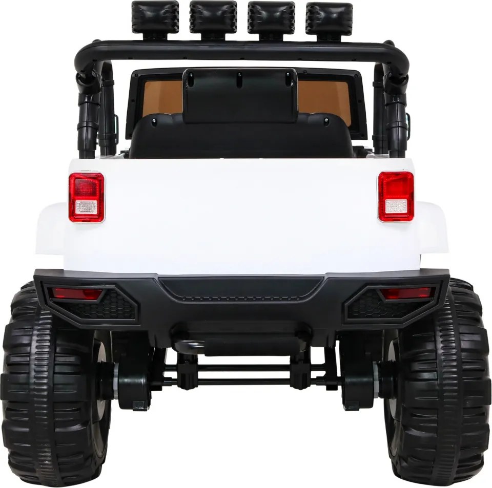 Ramiz Detský terénny biely džíp na batérie + diaľkové ovládanie + svetlá zvuky