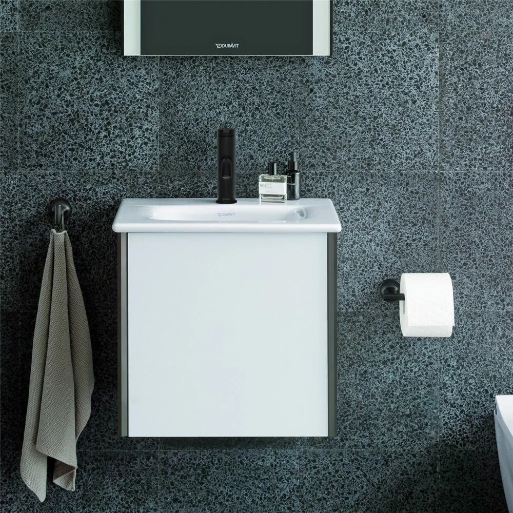 DURAVIT C.1 páková umývadlová batéria s odtokovou súpravou s tiahlom, výška výtoku 66 mm, čierna matná, C11010001046