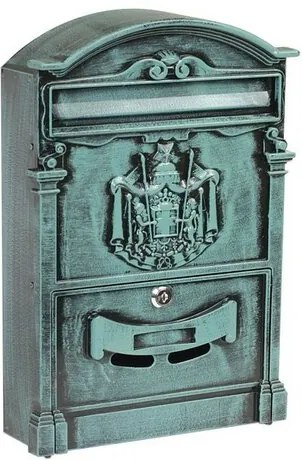 Poštová oceľová schránka s hliníkovým čelom BK.301.ZEP, zelená