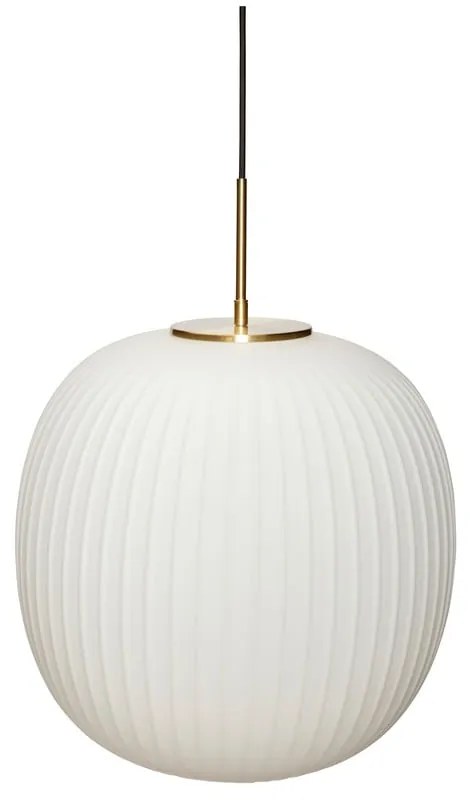 Biele závesné svietidlo so skleneným tienidlom ø 40 cm Serene – Hübsch