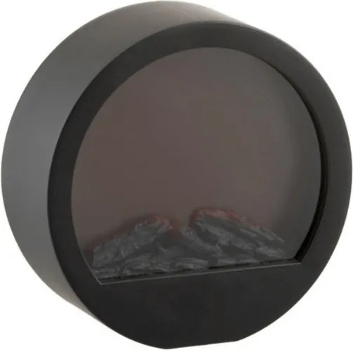 LED dekorácia okrúhly krb COZY WARM 35x34,5 cm, čierny