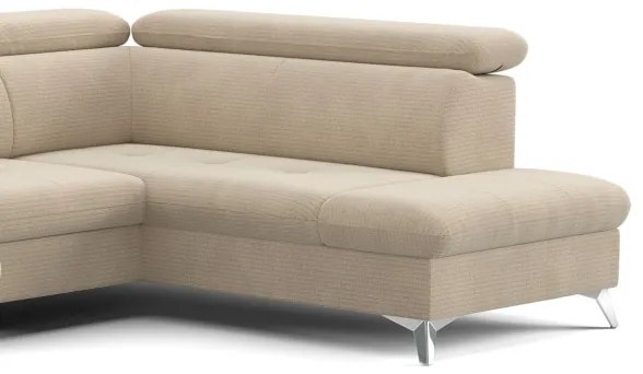 Rozkladacia rohová sedačka do U CATANIA pravá, béžová, s úložným priestorom