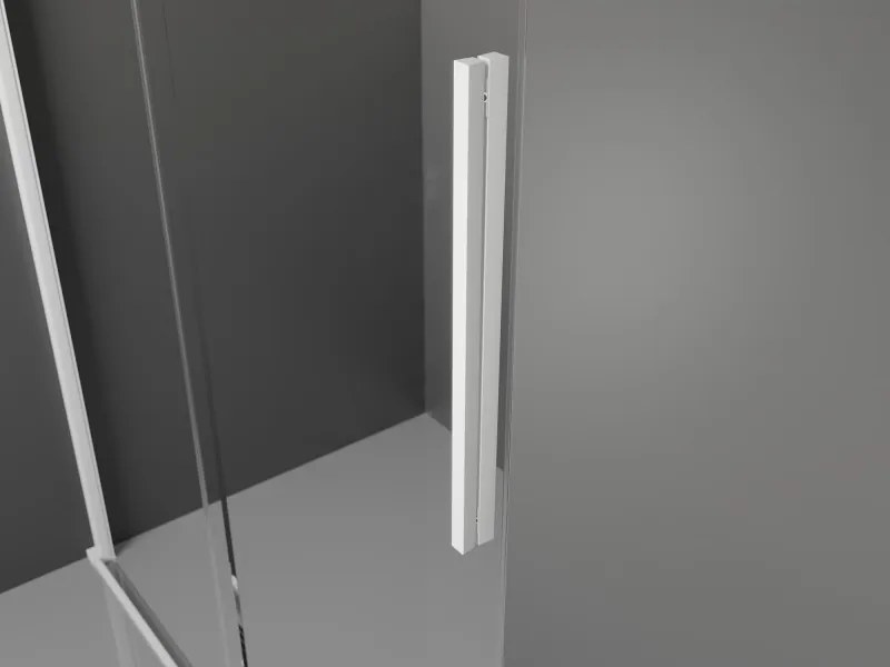 Mexen Velar L, sprchový kút s posuvnými dverami 100 x 80 cm, 8mm číre sklo, biela matná, 871-100-080-03-20