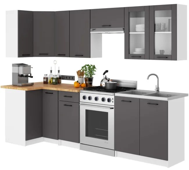 Horná kuchynská skrinka OLIWIA W80 H720 biela / sivá